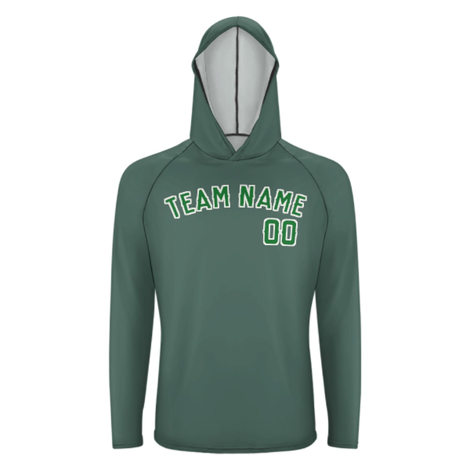 Na míru na míru modro-zelená zelená uv-hoodie