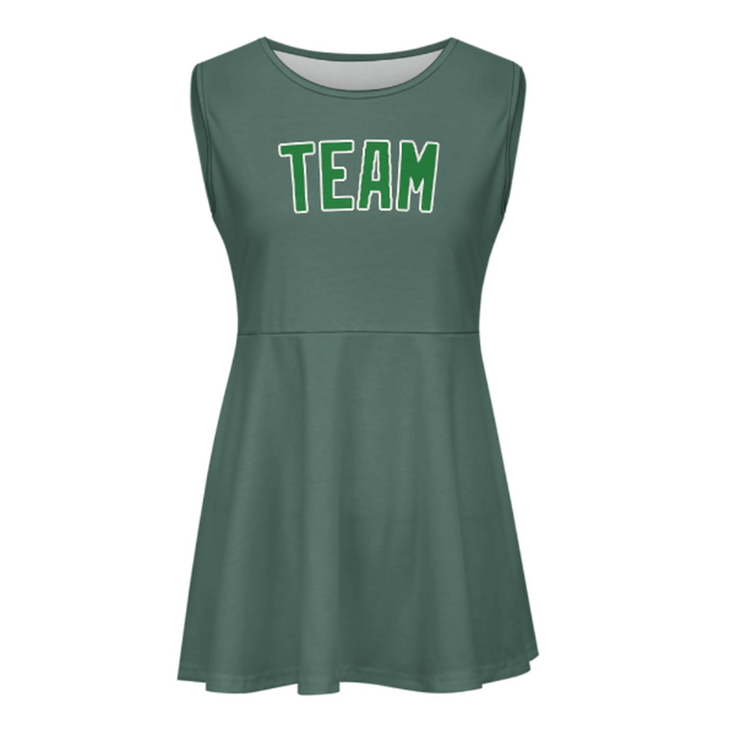 Abito da cheerleader verde smeraldo e verde acqua fatto su misura