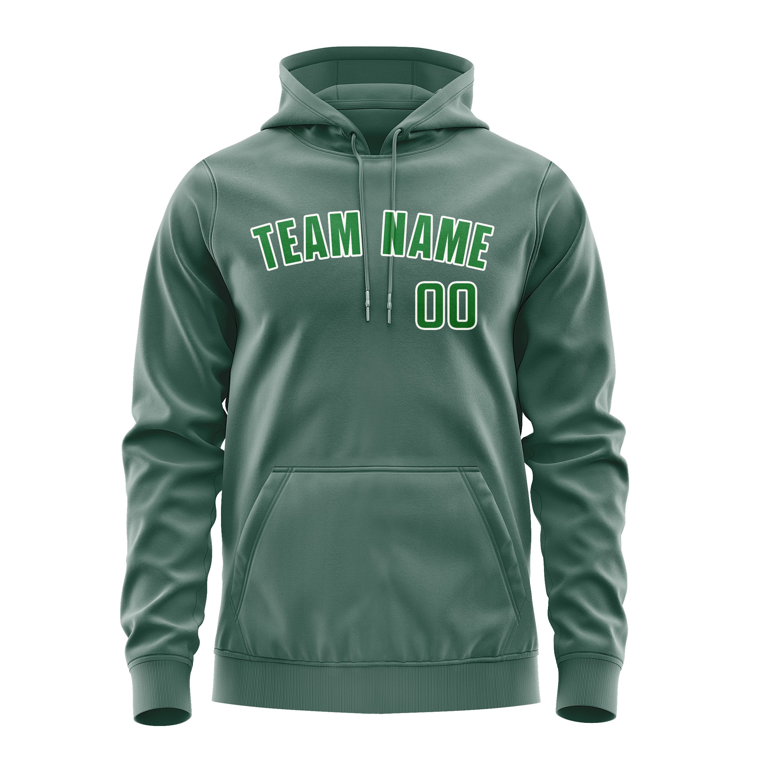 Felpa con cappuccio personalizzata verde acqua e smeraldo