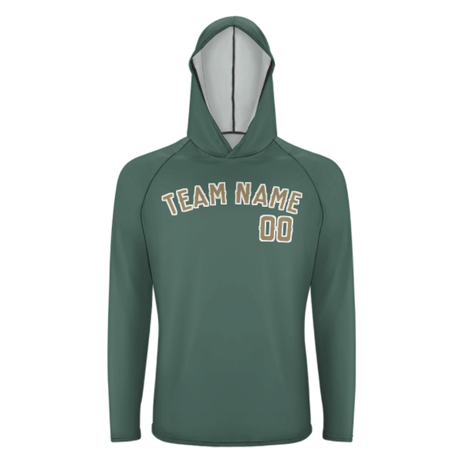 Na míru na míru modro-zelené Hellkhaki UV-Hoodie