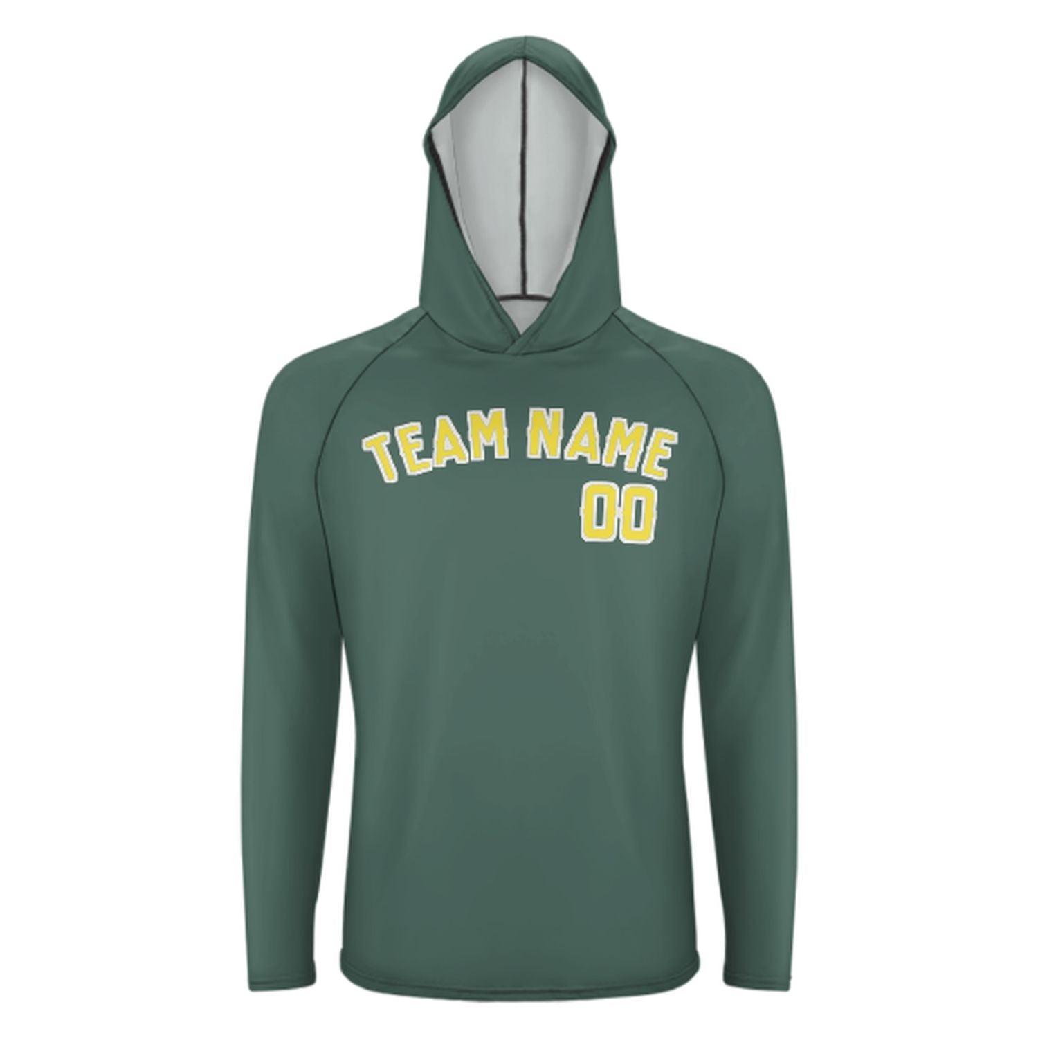 Na míru na míru modro-zelené bledě žluté UV-hoodie