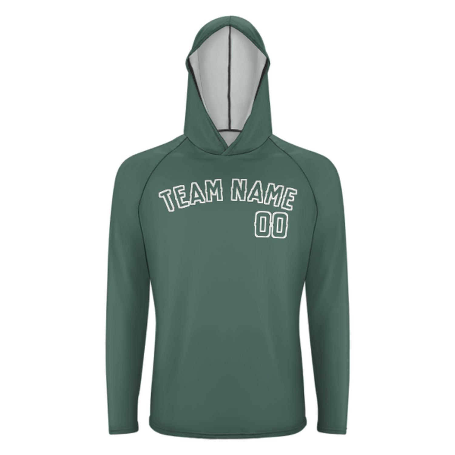 Na míru na míru modro-zelené UV-hoodie na míru