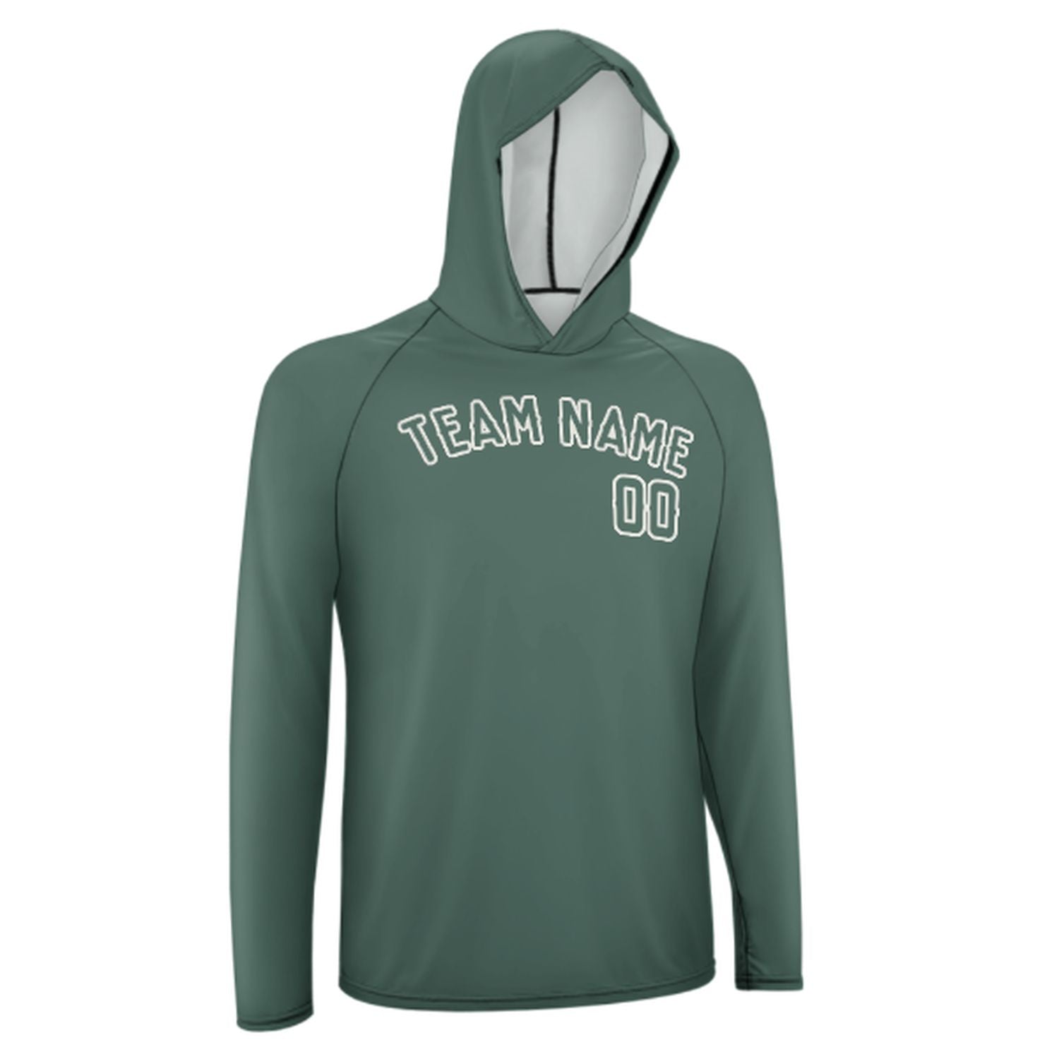 Na míru na míru modro-zelené UV-hoodie na míru