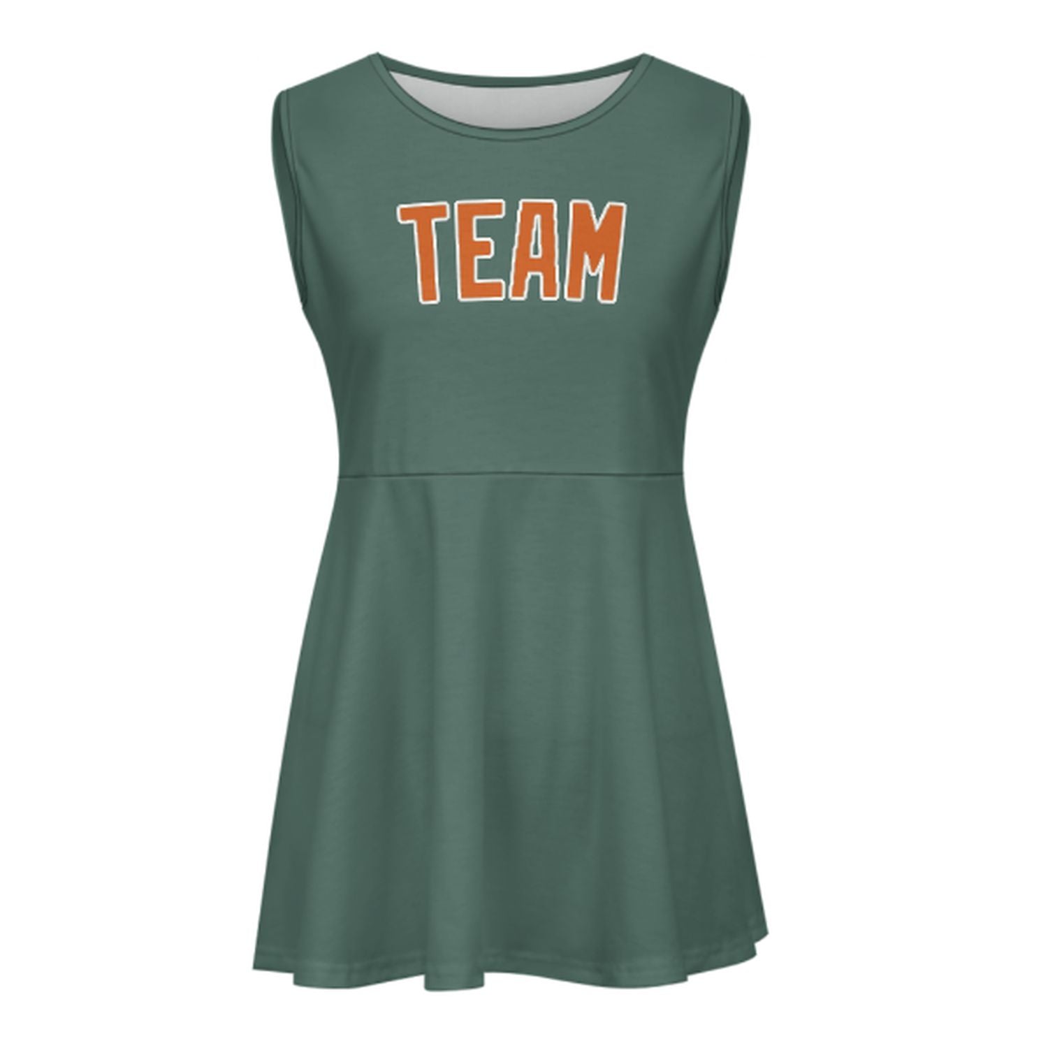 Abito da cheerleader arancione e verde acqua personalizzato