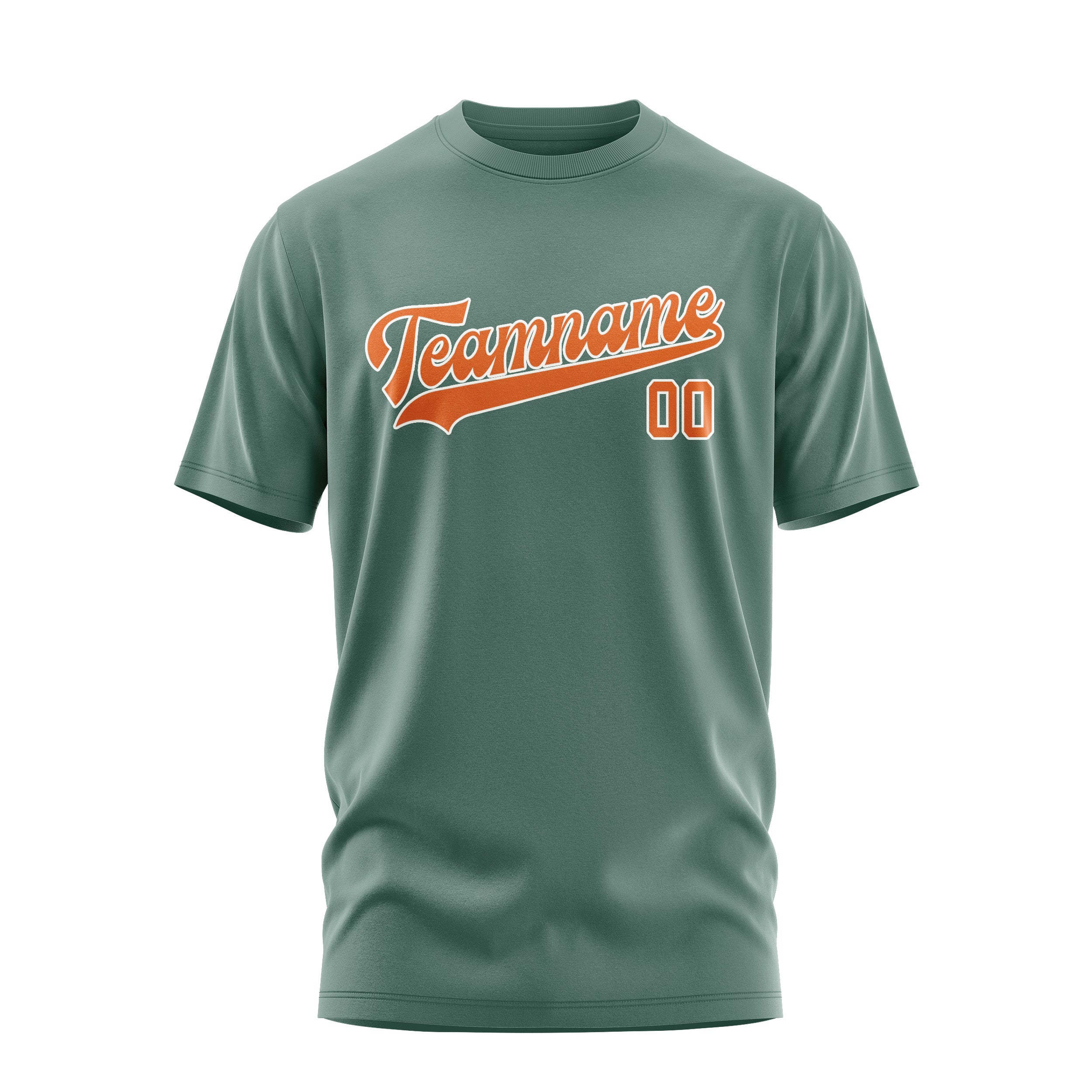 Maßgeschneidertes Blaugrün Orange T-Shirt