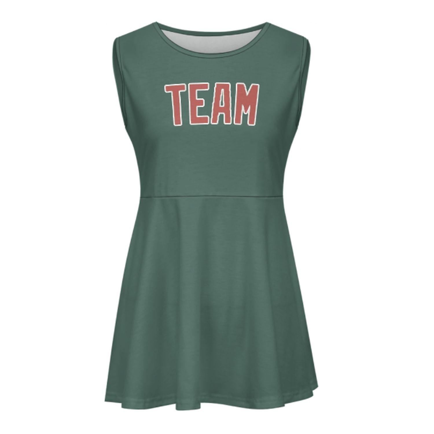 Abito da cheerleader personalizzato color verde acqua e rame