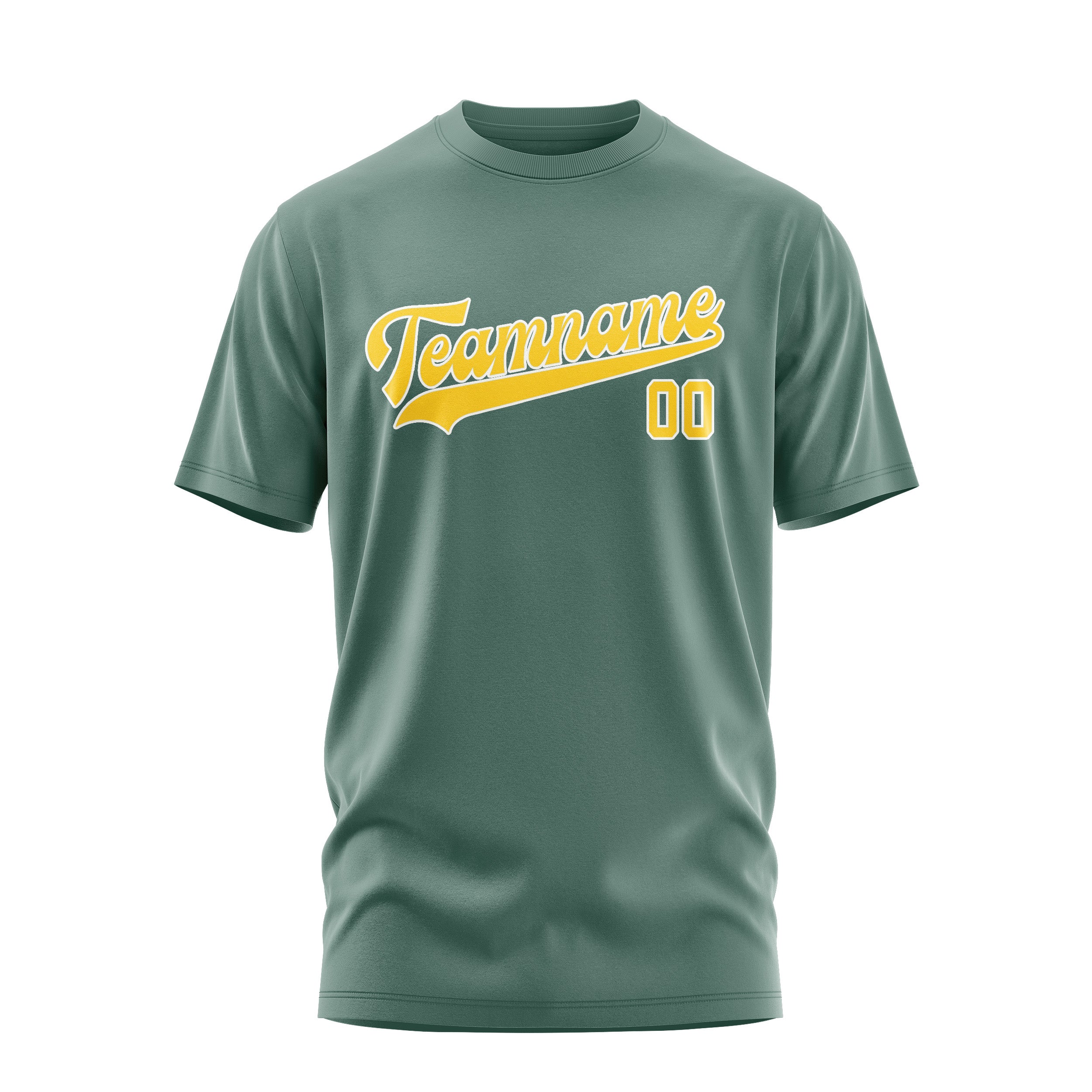 Maßgeschneidertes Blaugrün Gold T-Shirt