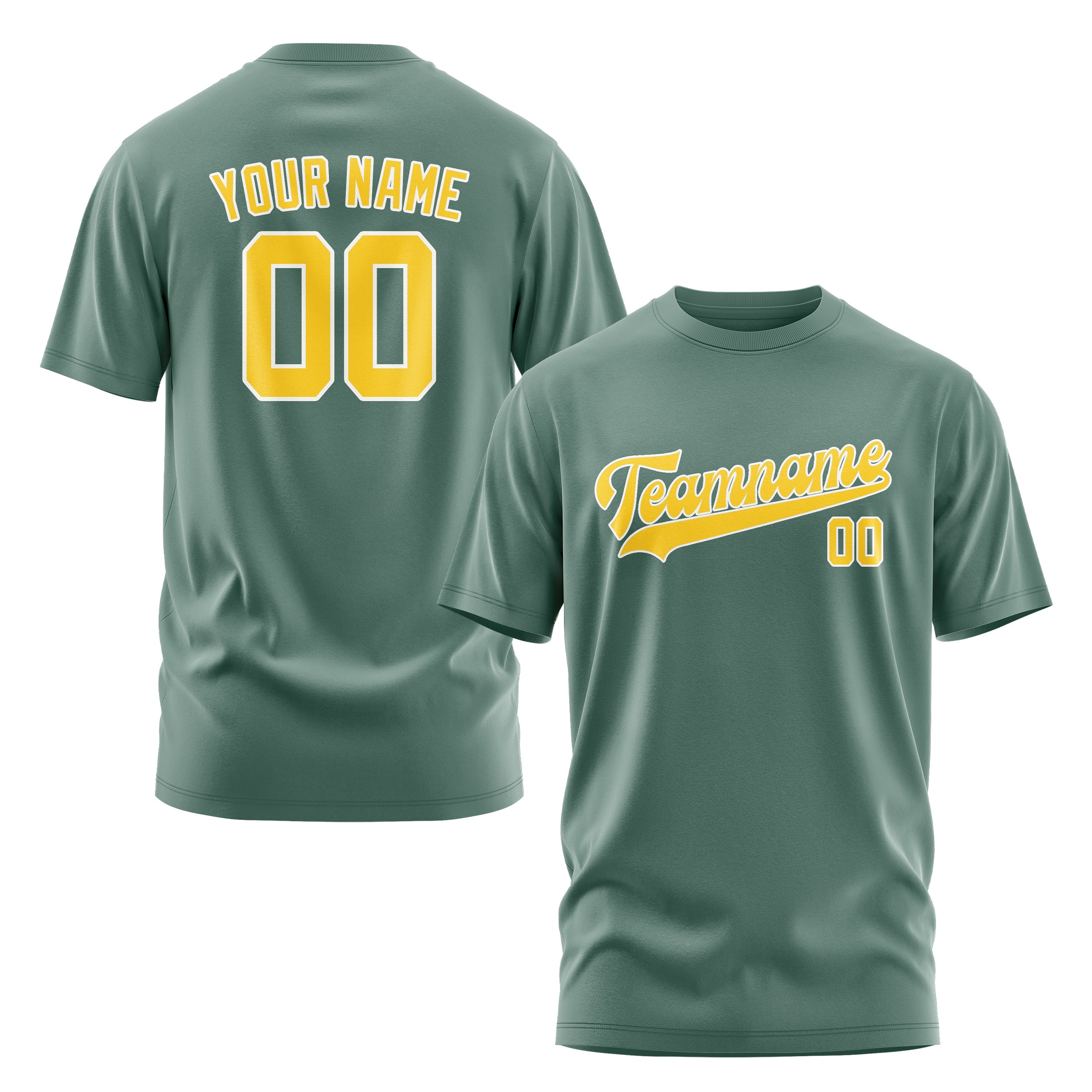 Maßgeschneidertes Blaugrün Gold T-Shirt