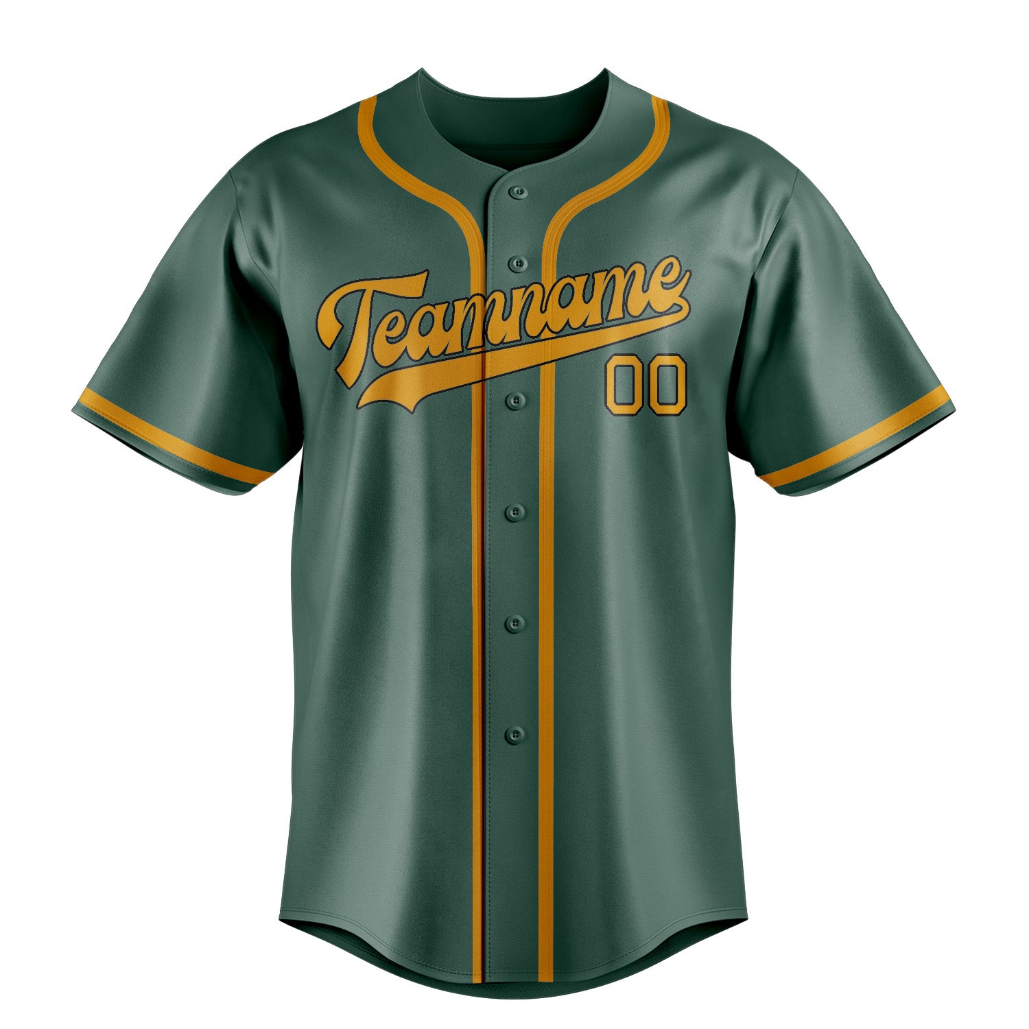 Benutzerdefiniertes Professionelles Blaugrün Gelb Baseballtrikot