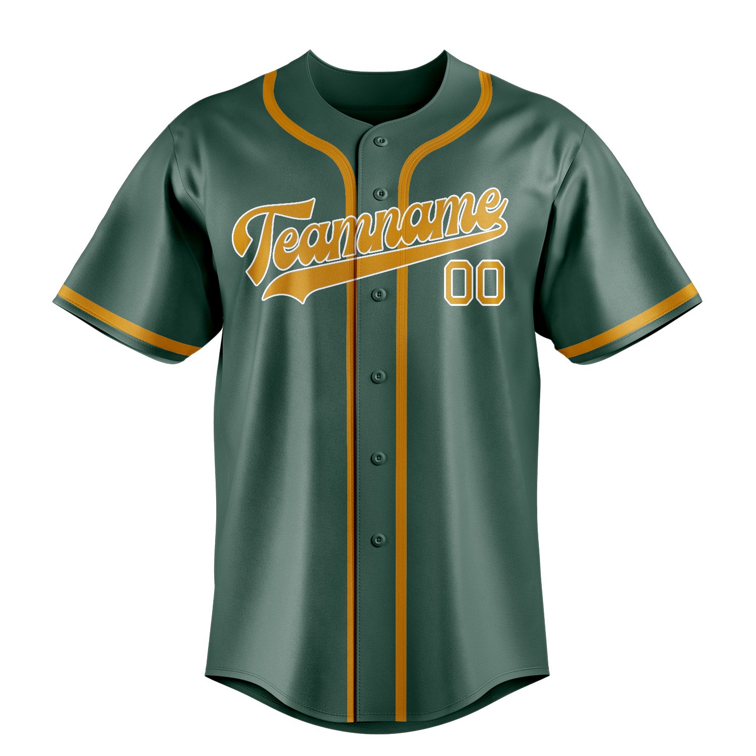 Benutzerdefiniertes Professionelles Blaugrün Gelb Baseballtrikot