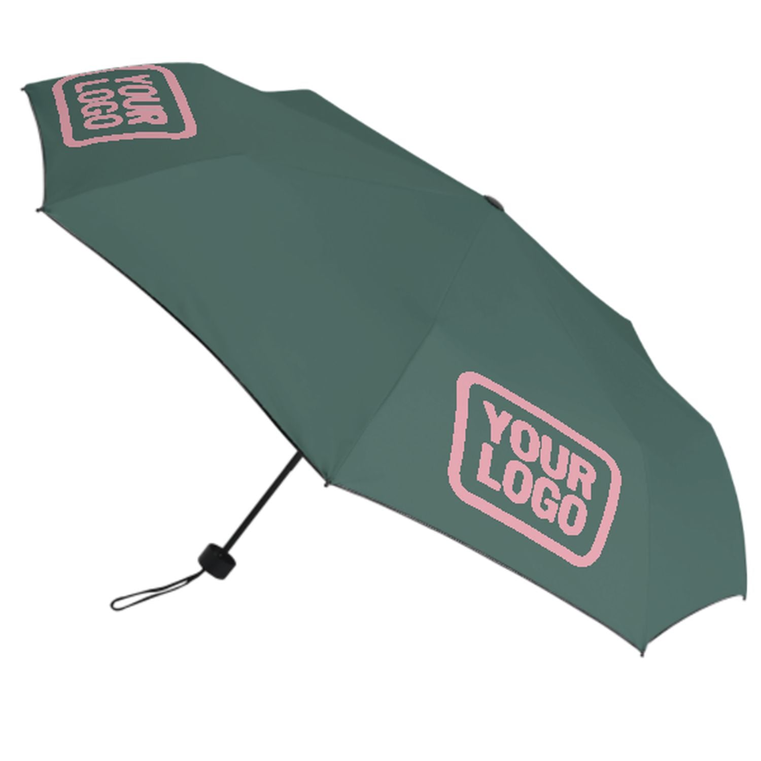Maßgeschneidertes Blaugrün Rosa Automatik-Regenschirm