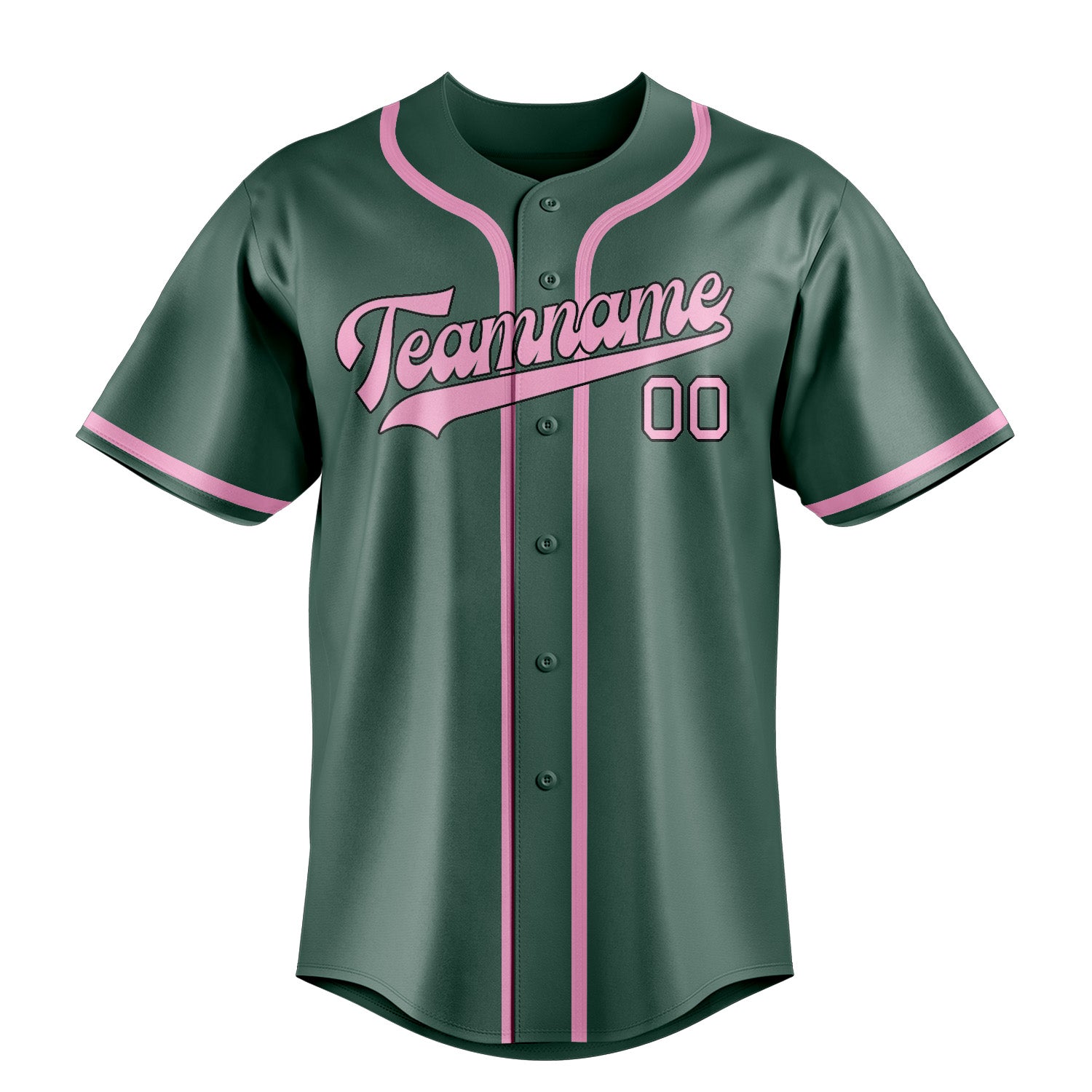 Benutzerdefiniertes Professionelles Blaugrün Rosa Baseballtrikot