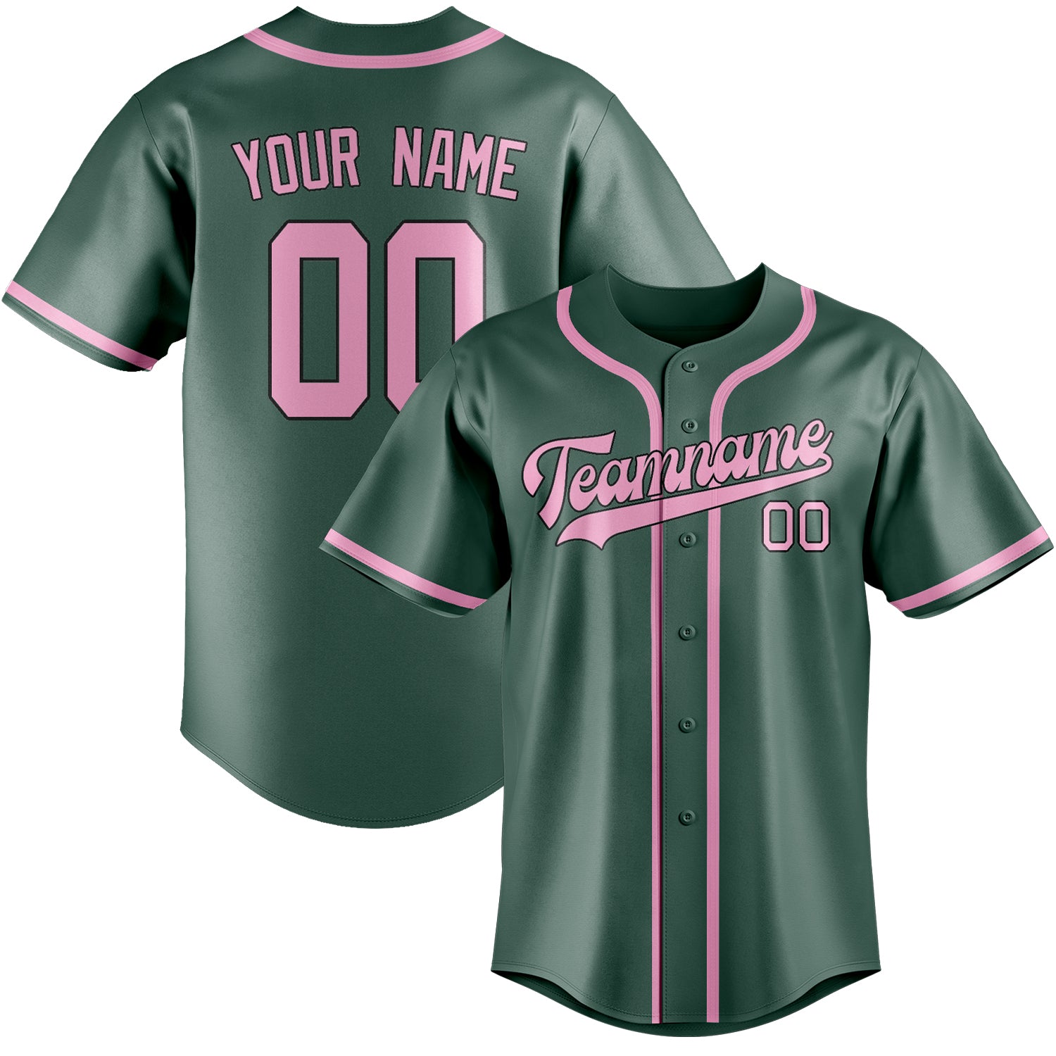 Benutzerdefiniertes Professionelles Blaugrün Rosa Baseballtrikot