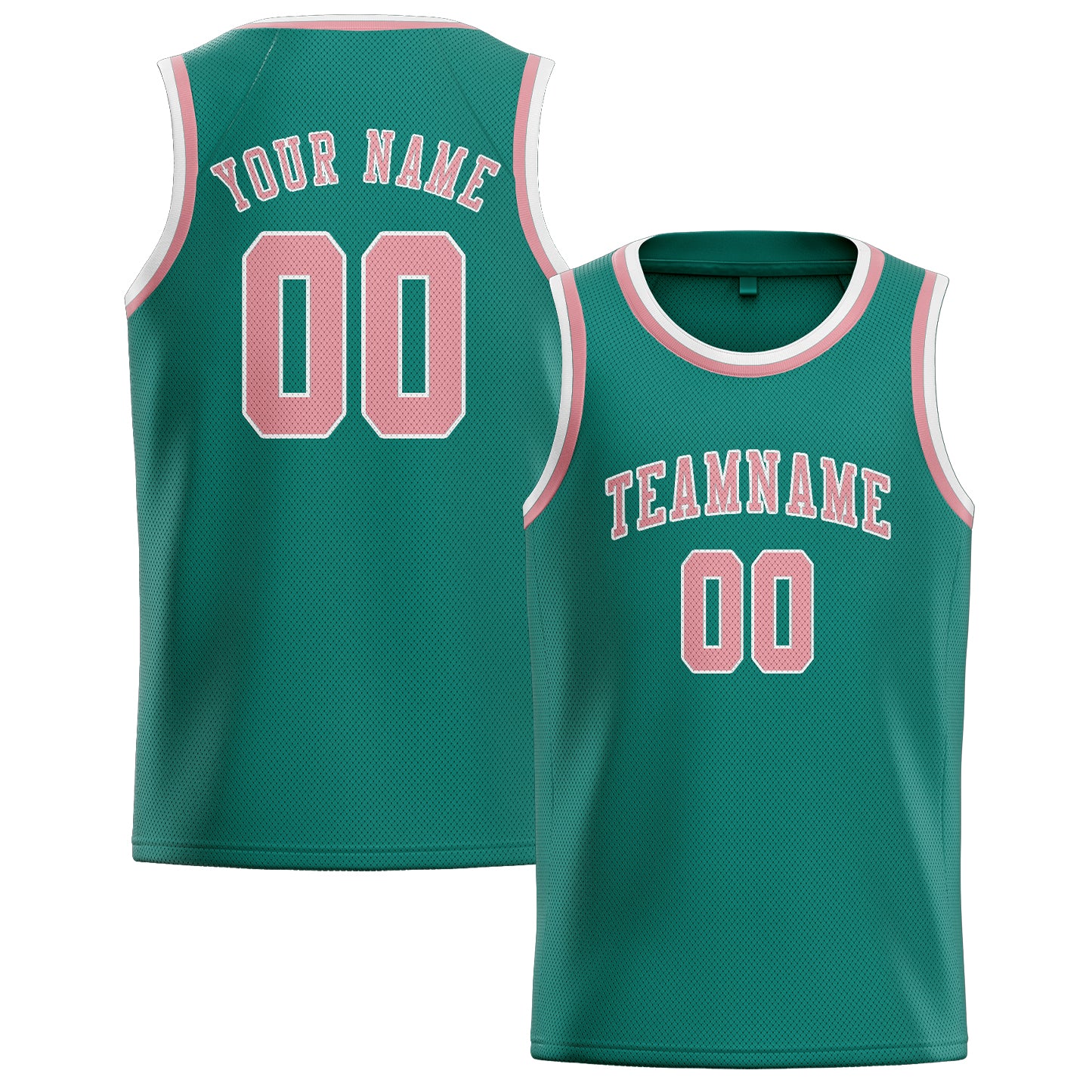 Benutzerdefiniertes Professionelles Blaugrün Rosa Basketballtrikot