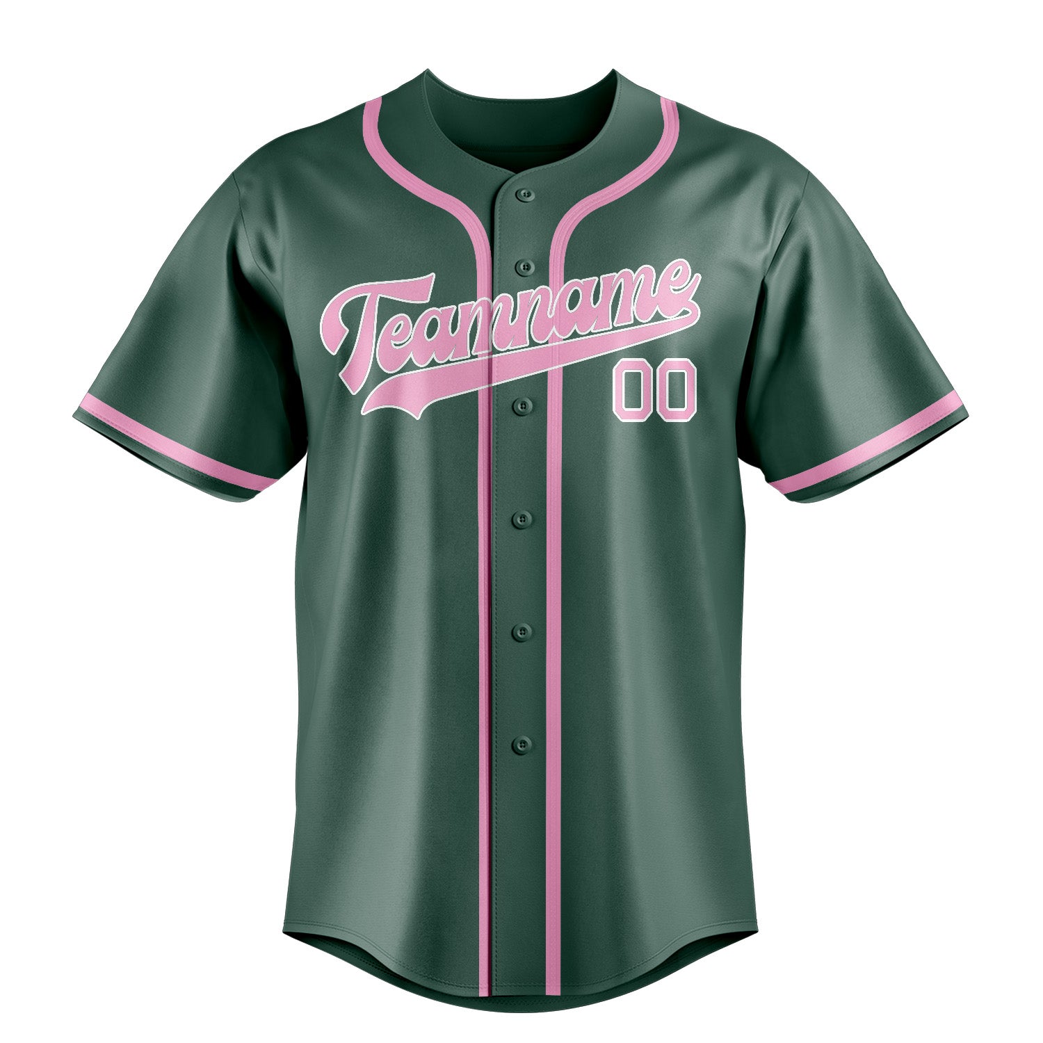 Benutzerdefiniertes Professionelles Blaugrün Rosa Baseballtrikot