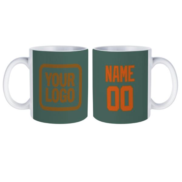 Tazza personalizzata verde acqua e arancione