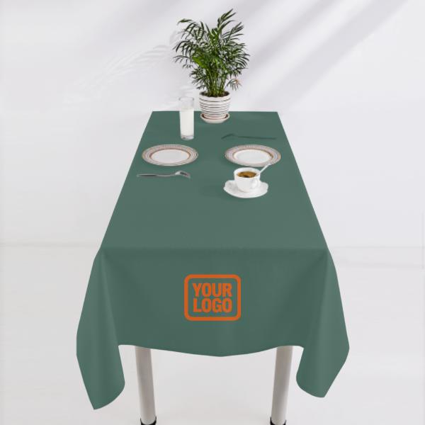 Tovaglia quadrata personalizzata color verde acqua e cachi