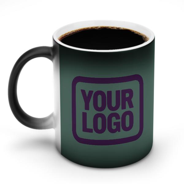 Tazza magica personalizzata verde acqua e viola