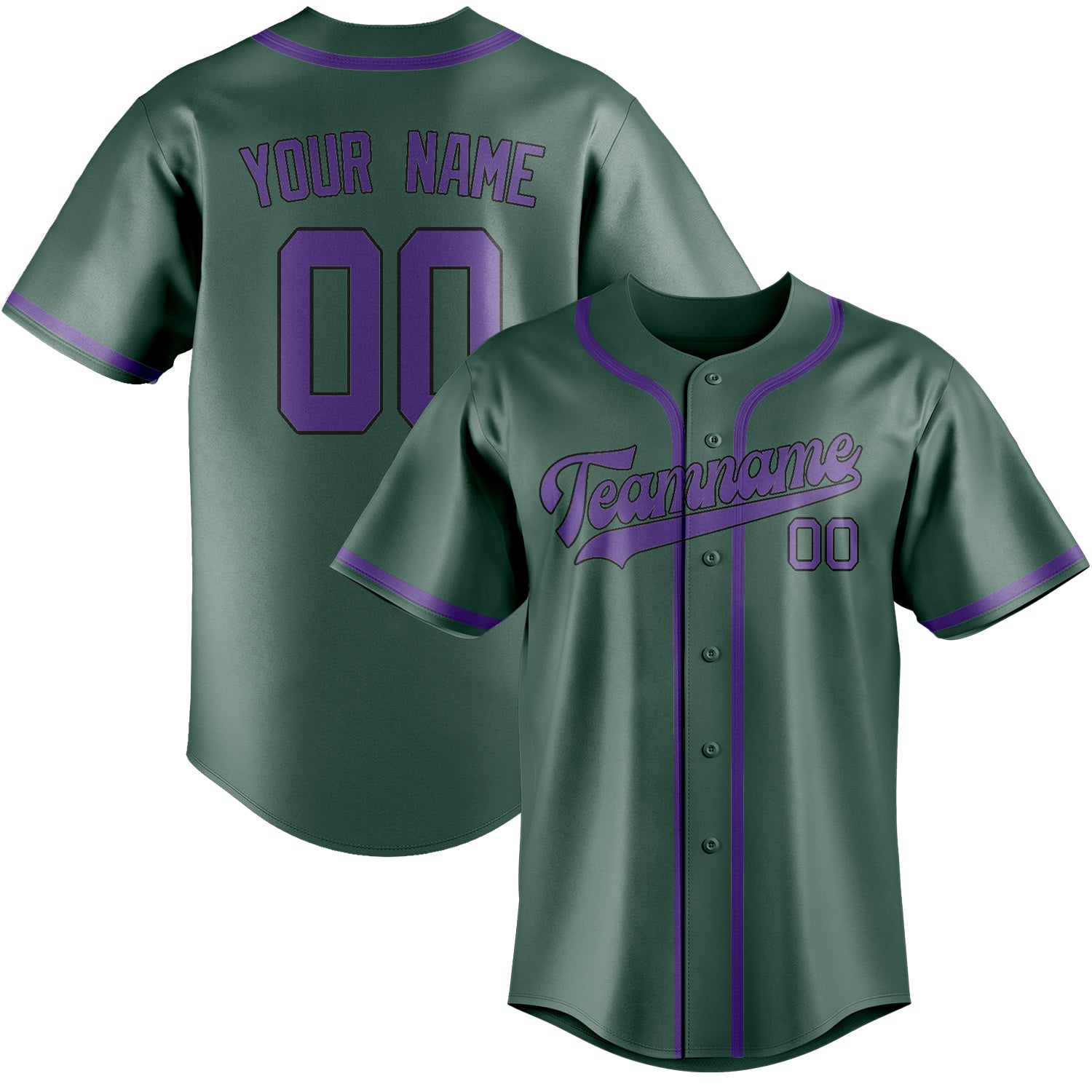 Benutzerdefiniertes Professionelles Blaugrün Lavendel Baseballtrikot