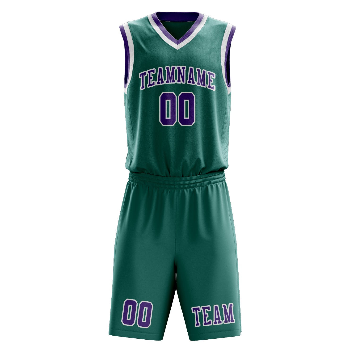 Benutzerdefiniertes Professionelles Blaugrün Lavendel Basketballtrikot-Set