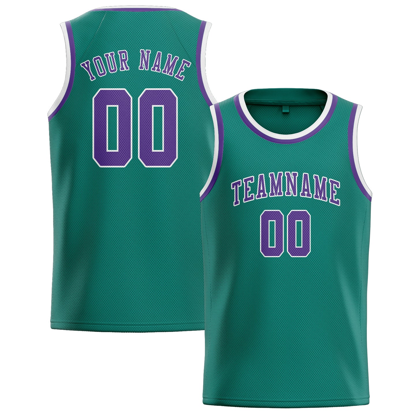 Benutzerdefiniertes Professionelles Blaugrün Lavendel Basketballtrikot