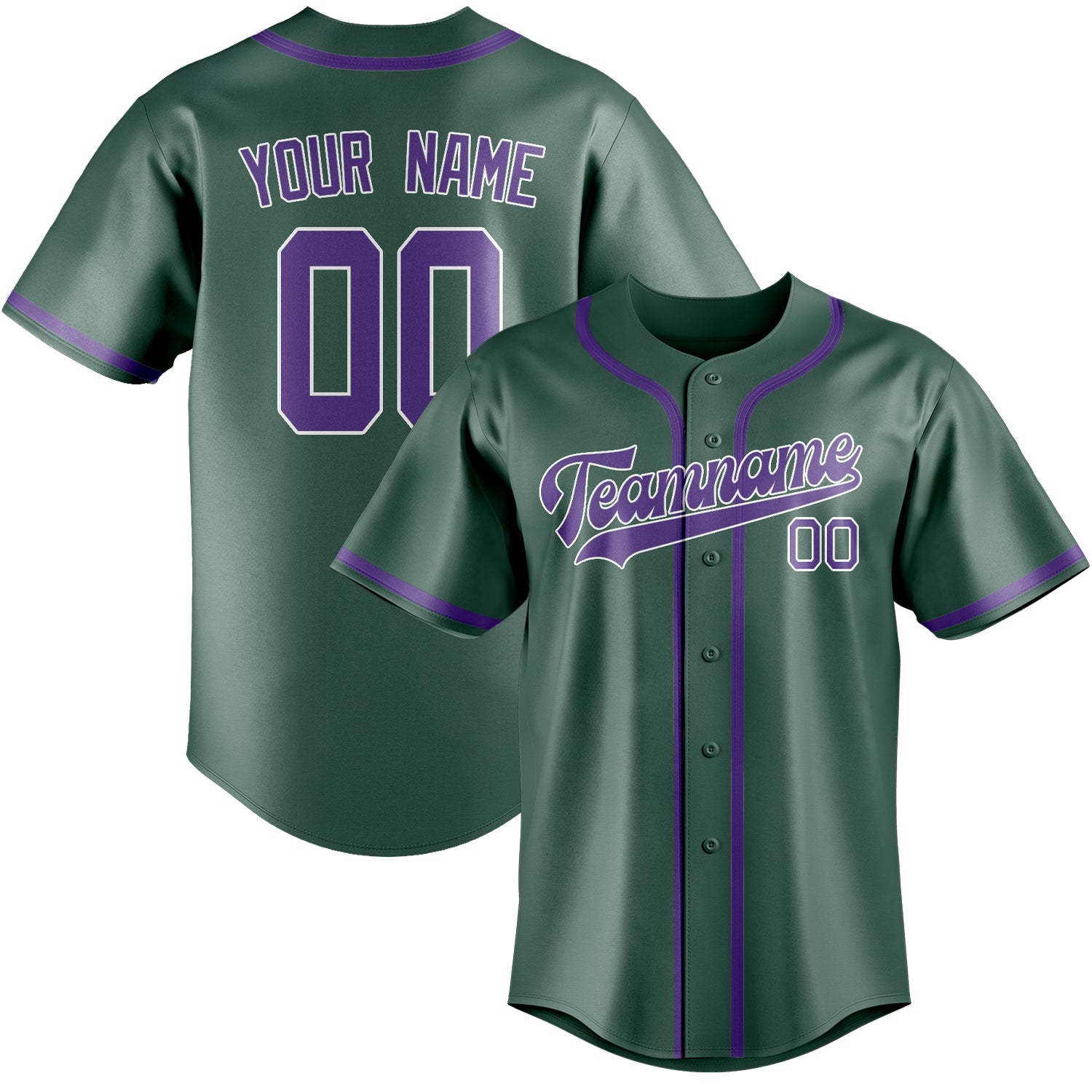 Benutzerdefiniertes Professionelles Blaugrün Lavendel Baseballtrikot