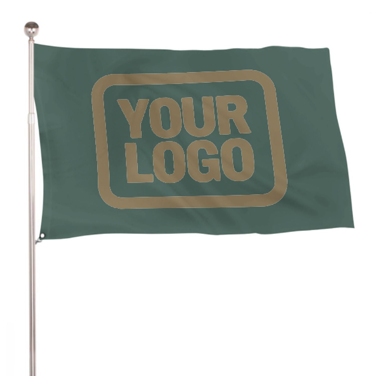 Maßgeschneidertes Blaugrün Hellkhaki Flagge