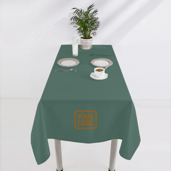 Tovaglia quadrata personalizzata color verde acqua e cachi chiaro