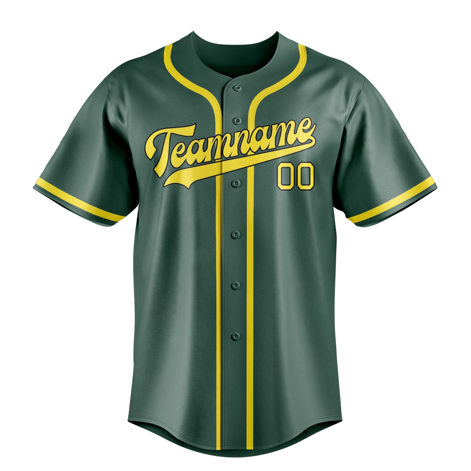 Benutzerdefiniertes Professionelles Blaugrün Blassgelb Baseballtrikot
