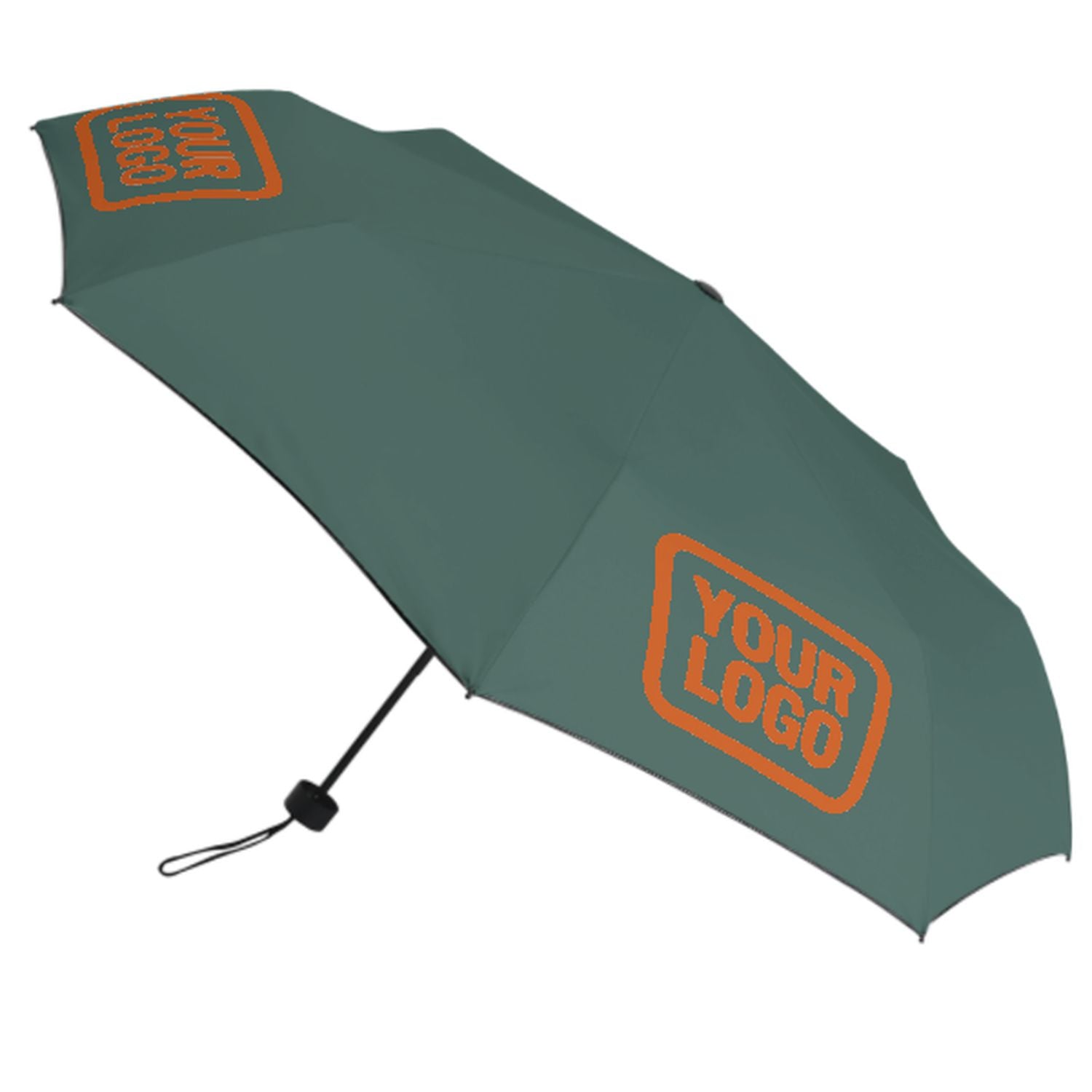 Maßgeschneidertes Blaugrün Orange Automatik-Regenschirm