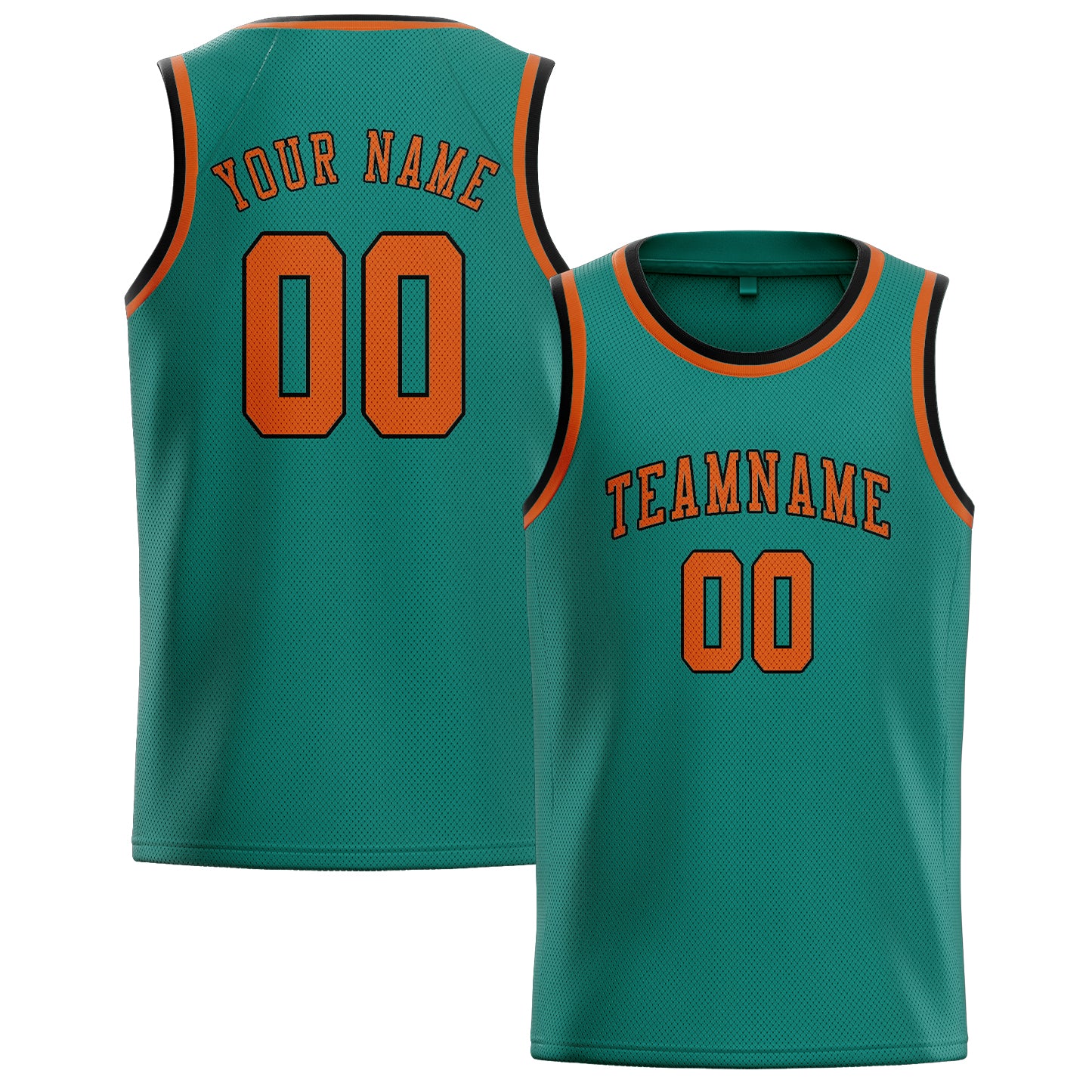 Benutzerdefiniertes Professionelles Blaugrün Orange Basketballtrikot