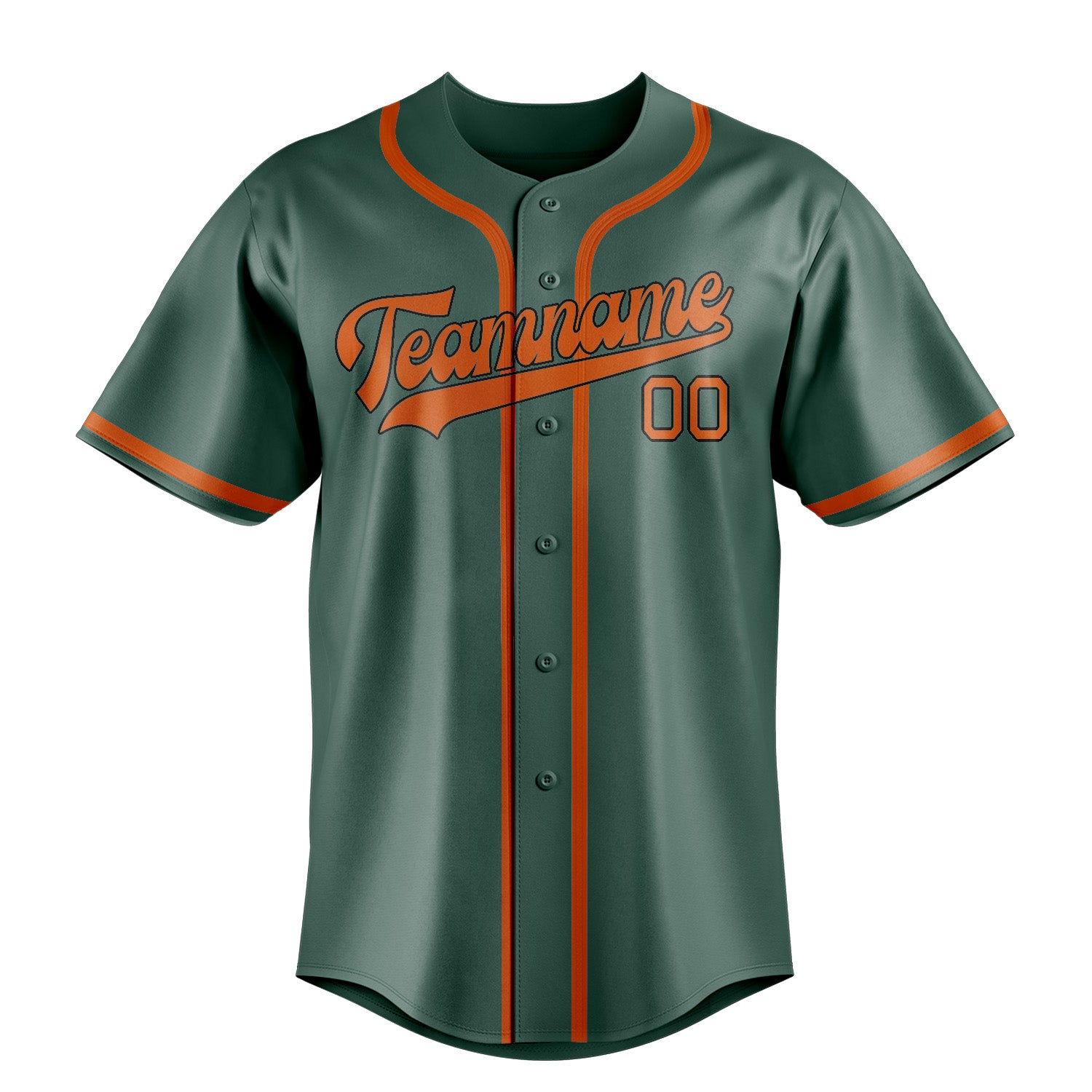 Benutzerdefiniertes Professionelles Blaugrün Orange Baseballtrikot