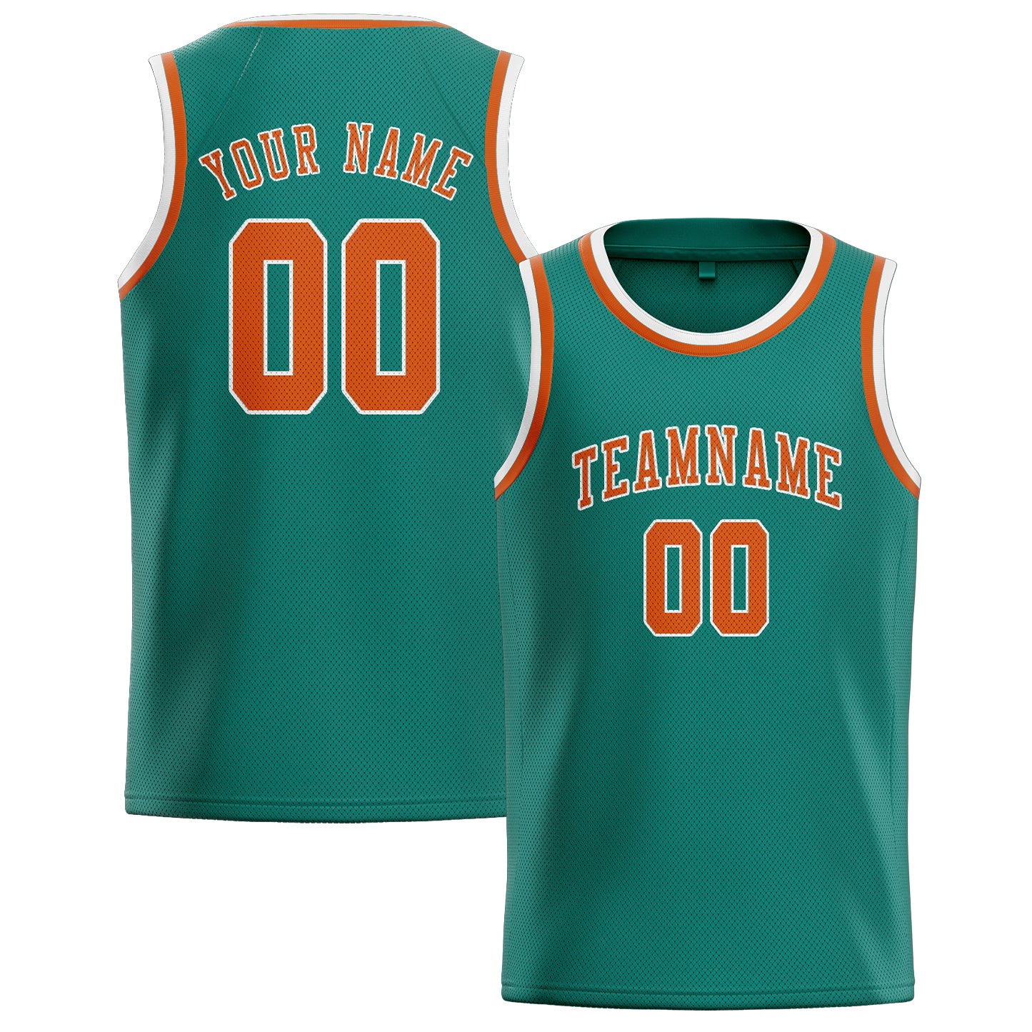Benutzerdefiniertes Professionelles Blaugrün Orange Basketballtrikot