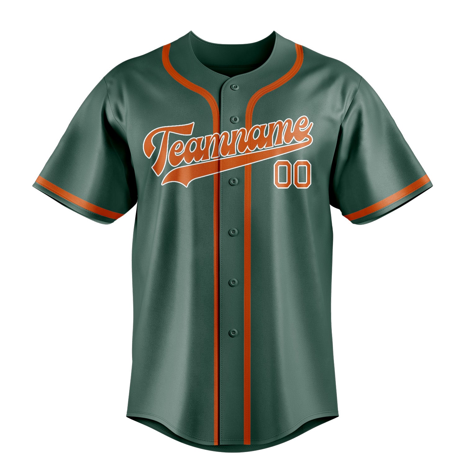 Benutzerdefiniertes Professionelles Blaugrün Orange Baseballtrikot