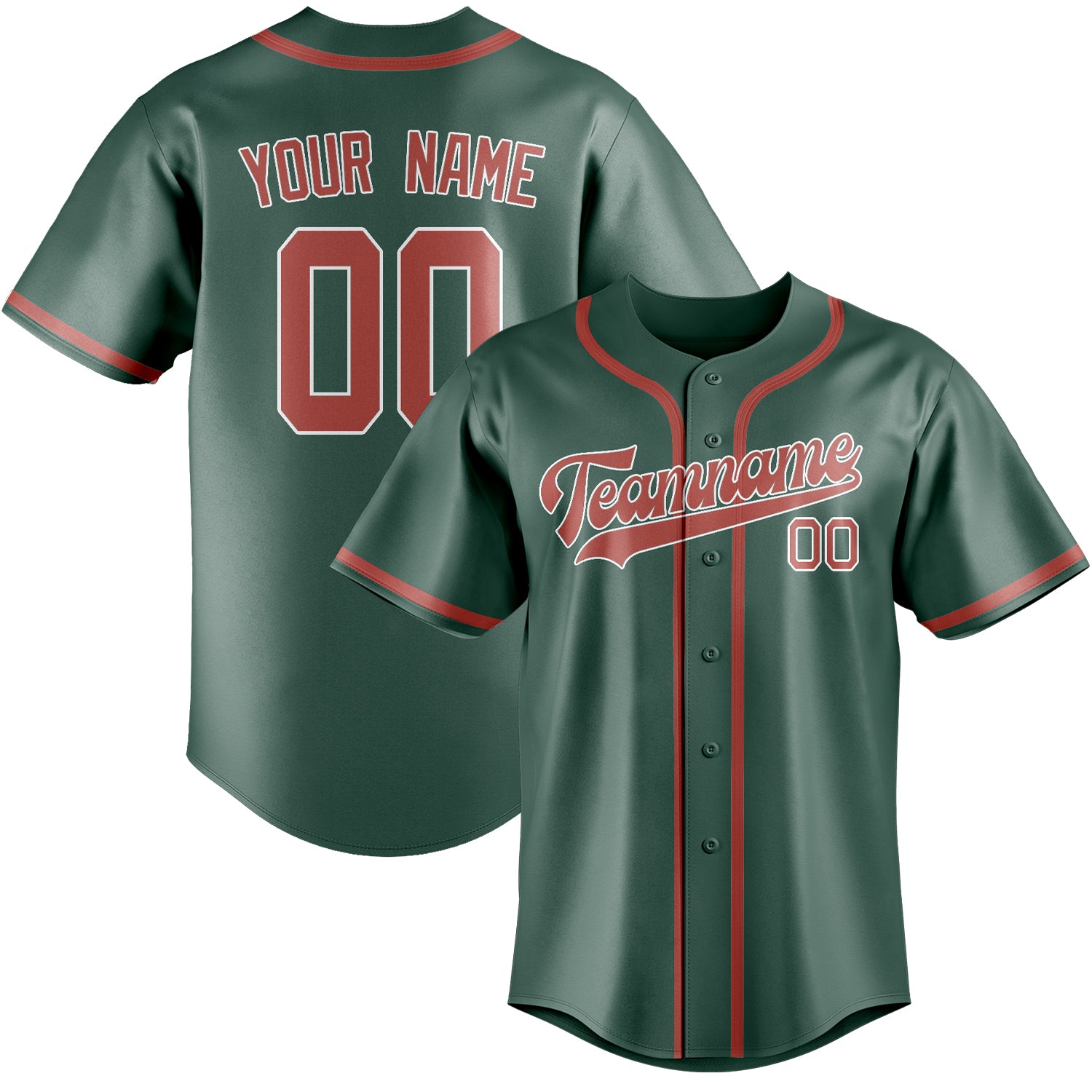 Benutzerdefiniertes Professionelles Blaugrün Kupferrose Baseballtrikot