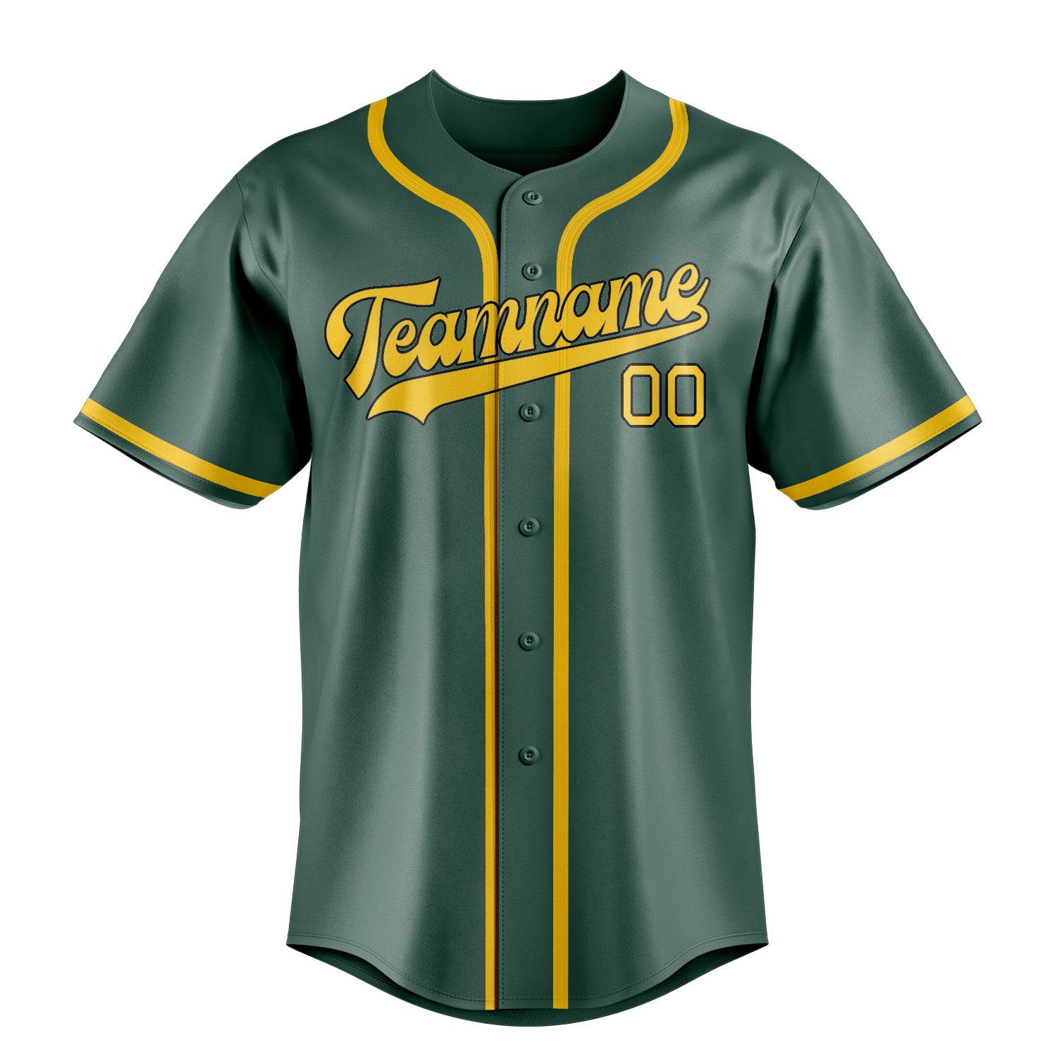 Benutzerdefiniertes Professionelles Blaugrün Gold Baseballtrikot