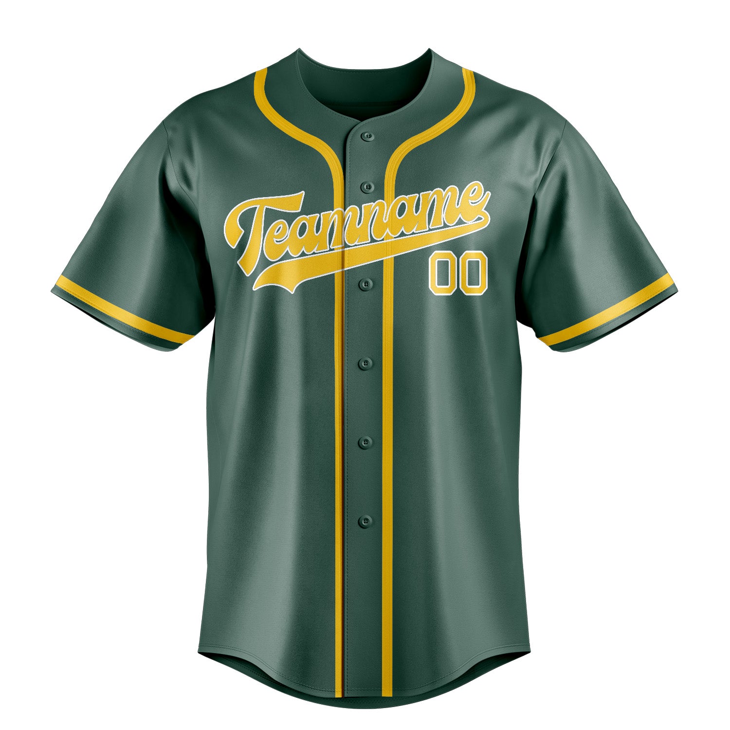 Benutzerdefiniertes Professionelles Blaugrün Gold Baseballtrikot