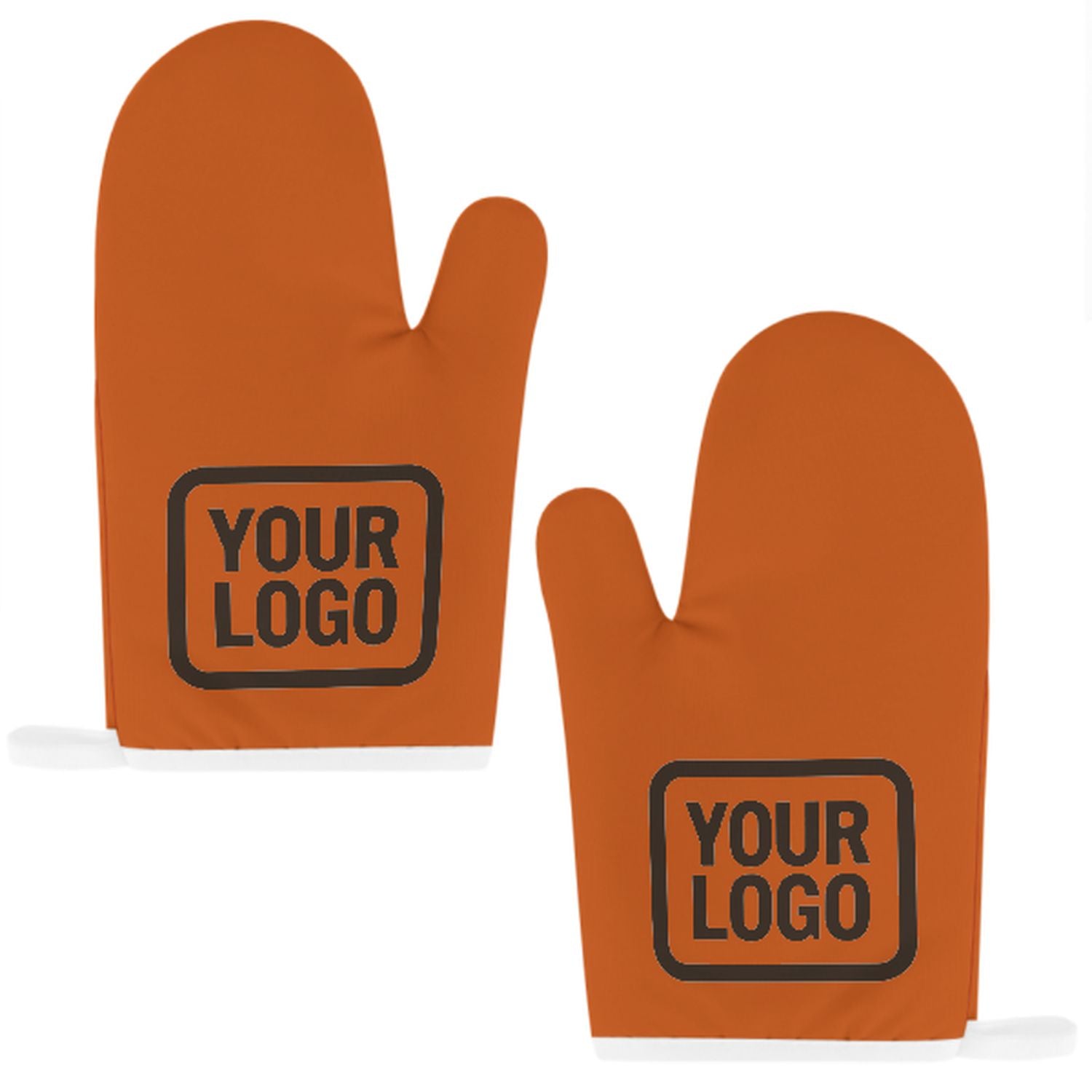 Maßgeschneidertes Orange  Braun Topfhandschuh Set – 2-teilig