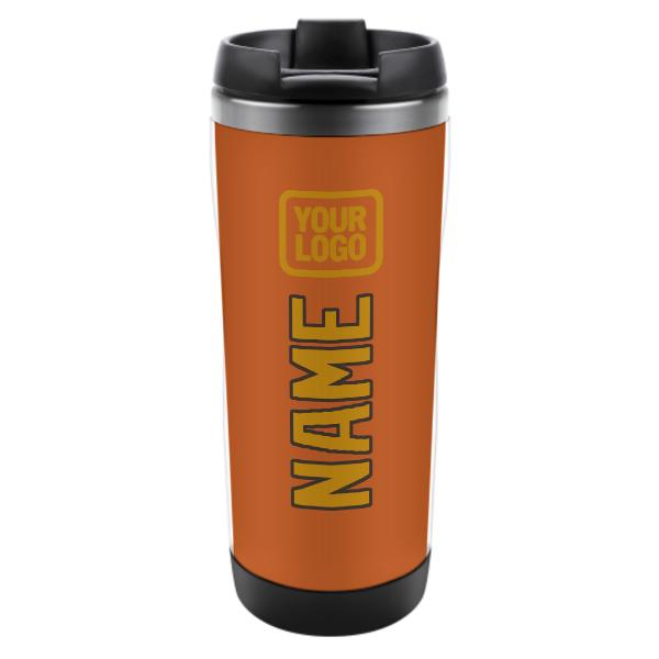 Tazza personalizzata in acciaio inossidabile arancione e giallo