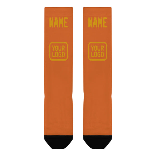 Maßgeschneidertes Orange Gelb Kniestrümpfe