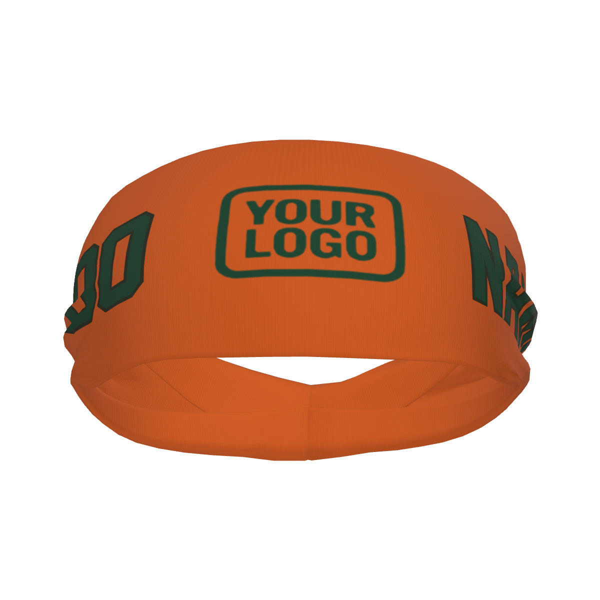 Fascia sportiva personalizzata arancione e verde muschio
