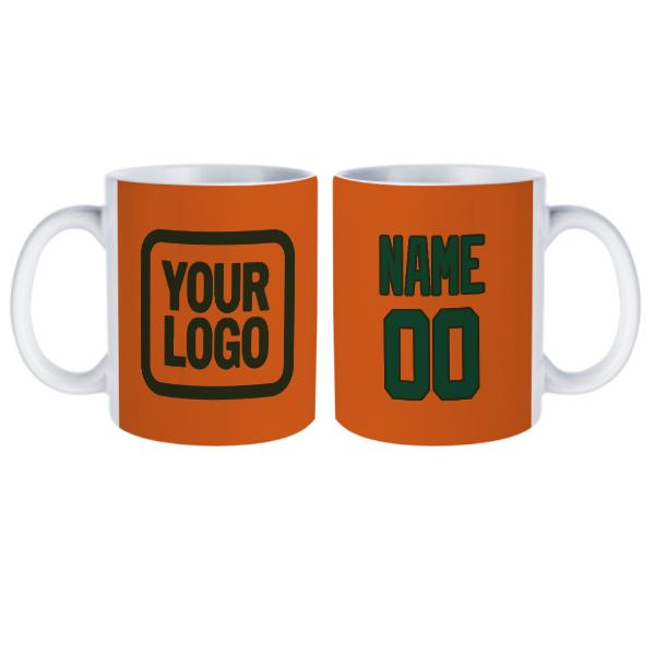 Maßgeschneidertes Orange Moosgrün Becher