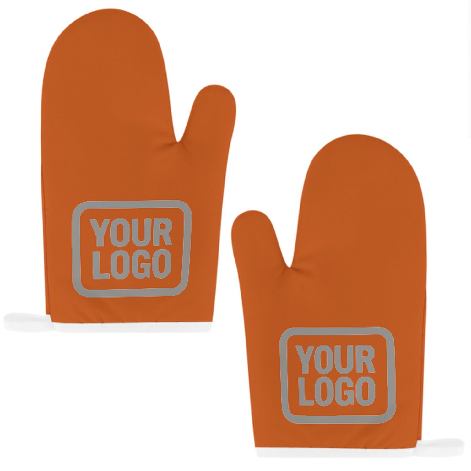 Maßgeschneidertes Orange  Grau Topfhandschuh Set – 2-teilig