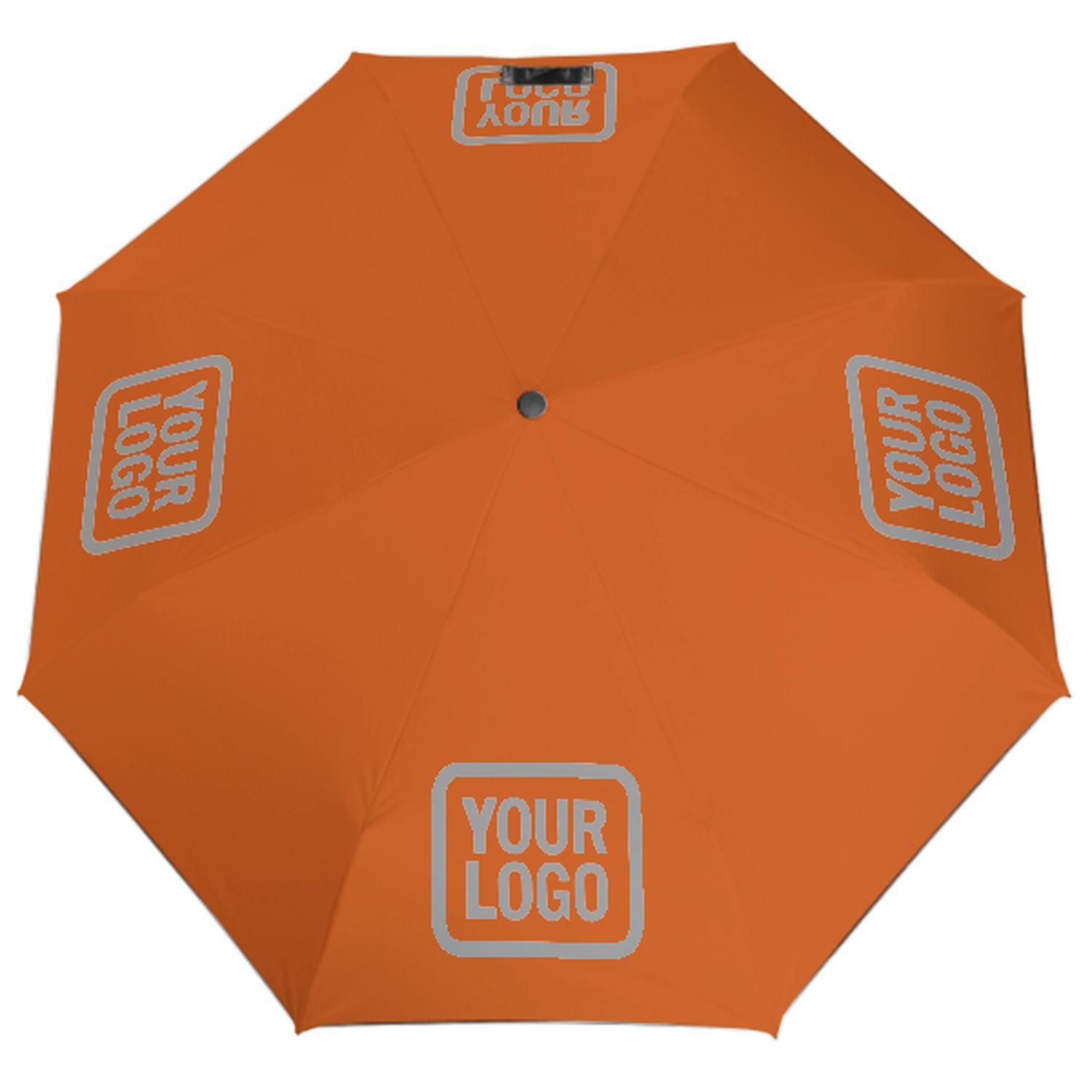 Maßgeschneidertes Orange Grau Automatik-Regenschirm
