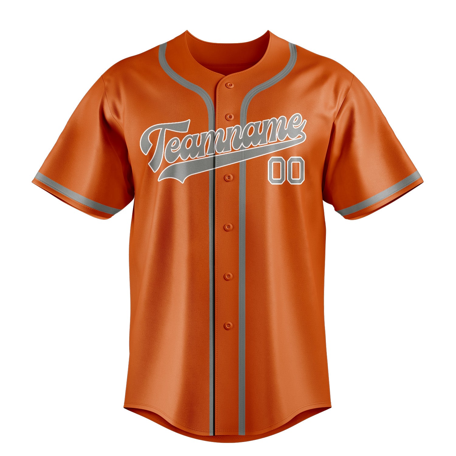 Benutzerdefiniertes Professionelles Orange Grau Baseballtrikot