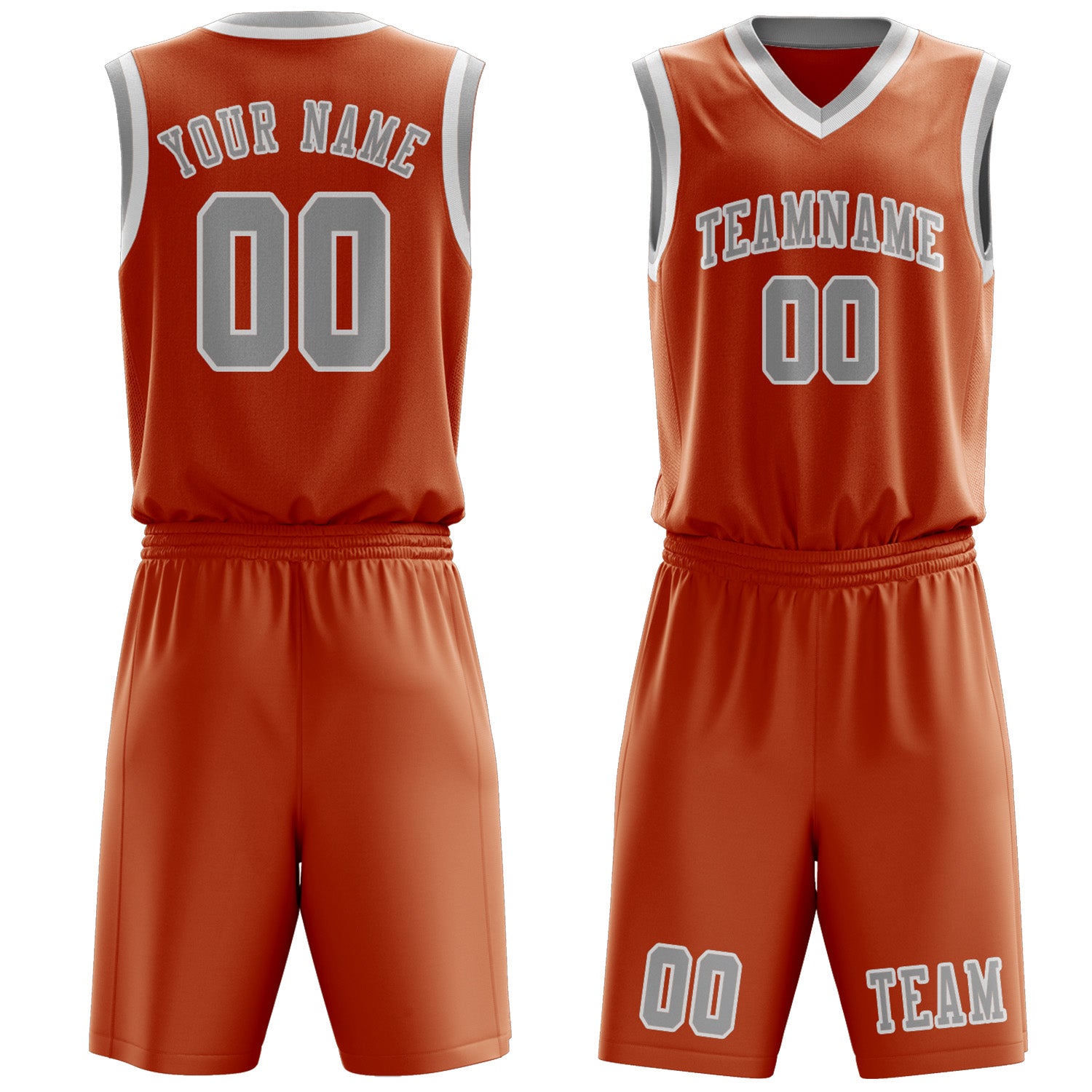 Benutzerdefiniertes Professionelles Orange Grau Basketballtrikot-Set