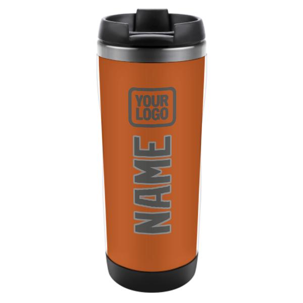 Tazza personalizzata in acciaio inossidabile grigio scuro arancione
