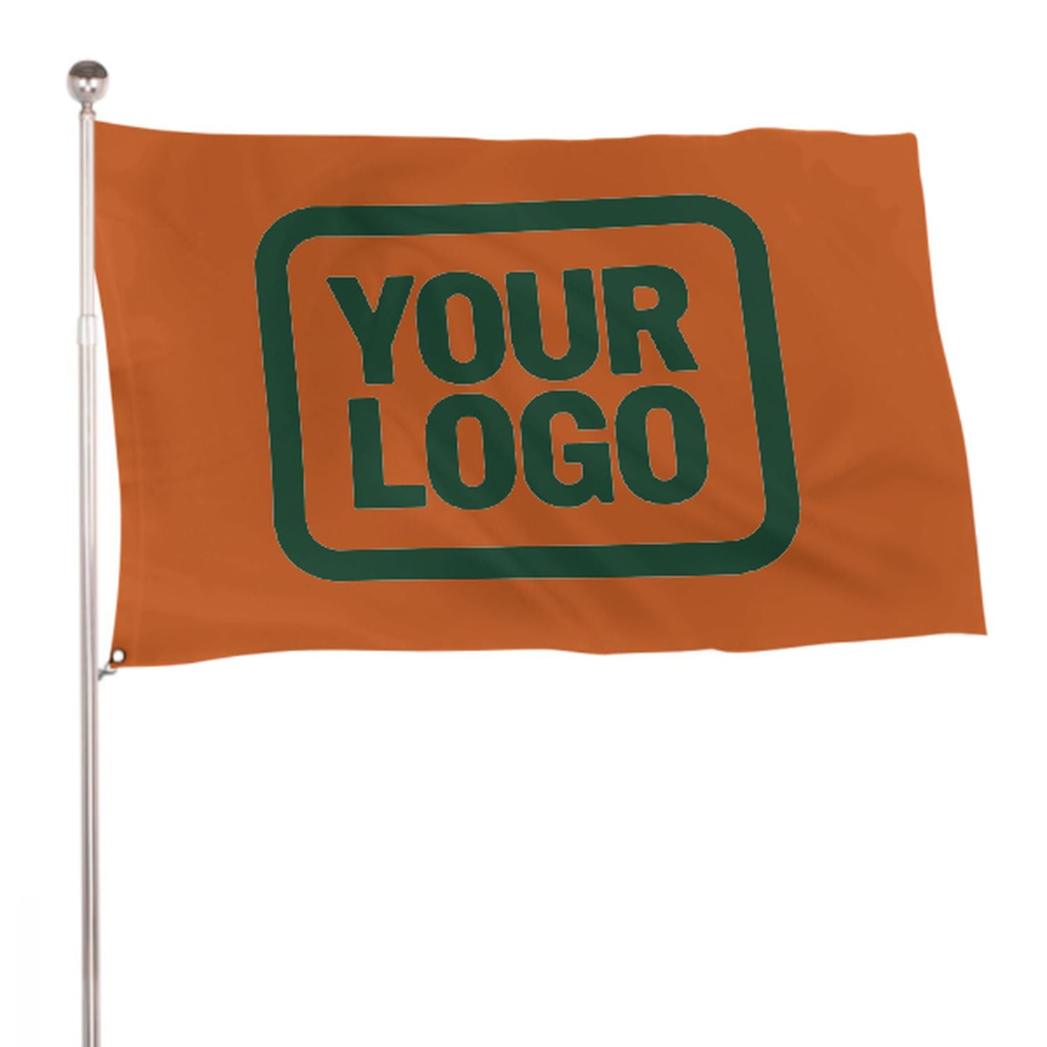 Maßgeschneidertes Orange Moosgrün Flagge