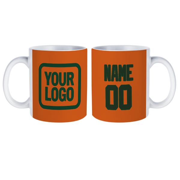 Maßgeschneidertes Orange Tannengrün Becher