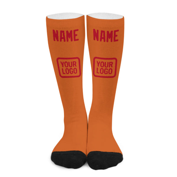 Maßgeschneidertes Orange Rot Kniestrümpfe